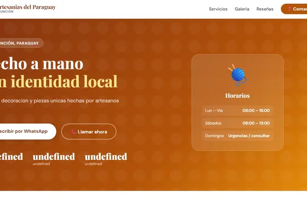Vista previa del sitio web para Artesanias - Artesanias del Paraguay