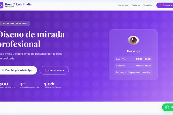 Vista previa del sitio web para Bar de Cejas y Lashes - Brow & Lash Studio