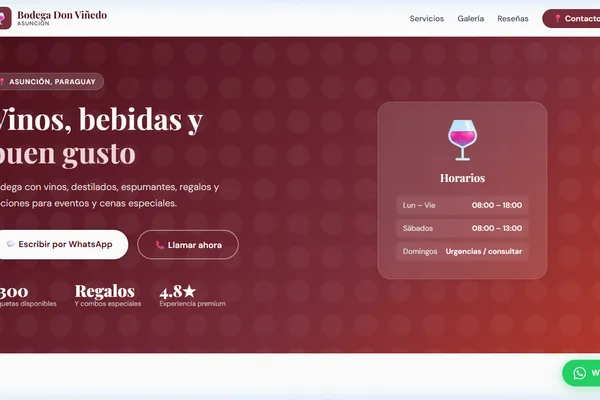 Vista previa del sitio web para Bodega - Bodega Don Viñedo