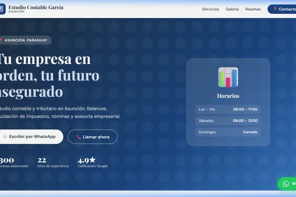 Vista previa del sitio web para Contabilidad - Estudio Contable García