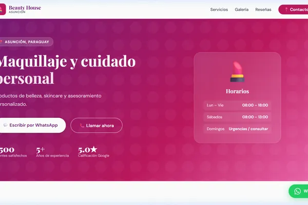 Vista previa del sitio web para Cosmeticos - Beauty House