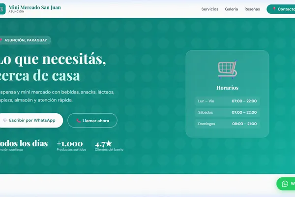 Vista previa del sitio web para Despensa / Mini Mercado - Mini Mercado San Juan