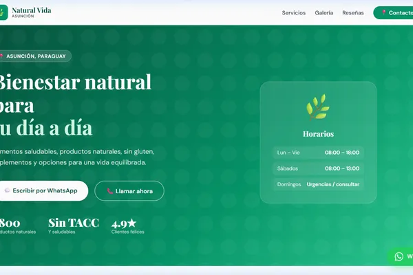 Vista previa del sitio web para Dietética / Naturista - Natural Vida