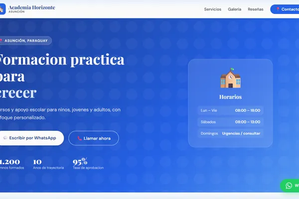 Vista previa del sitio web para Escuela / Academia - Academia Horizonte