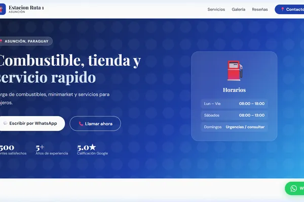 Vista previa del sitio web para Estacion de Servicio - Estacion Ruta 1