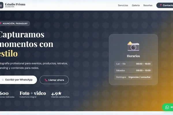 Vista previa del sitio web para Fotografía / Estudio - Estudio Prisma