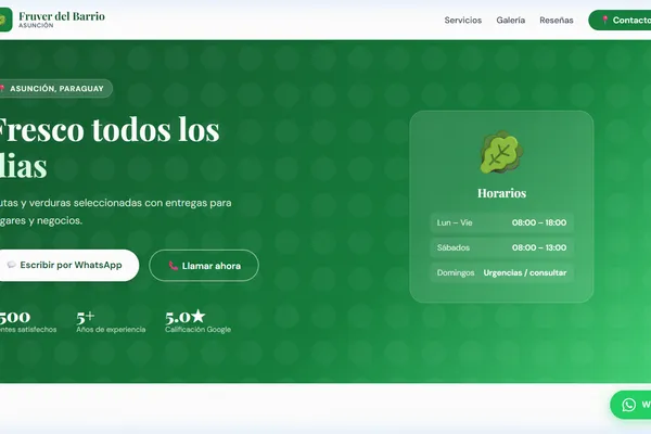 Vista previa del sitio web para Fruteria y Verduleria - Fruver del Barrio