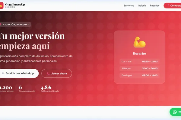 Vista previa del sitio web para Gym / Fitness - Gym PowerUp