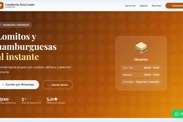 Vista previa del sitio web para Lomiteria - Lomiteria Don Lomo