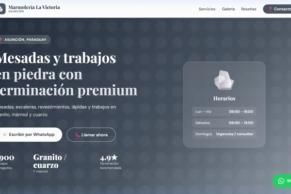 Vista previa del sitio web para Marmolería - Marmolería La Victoria