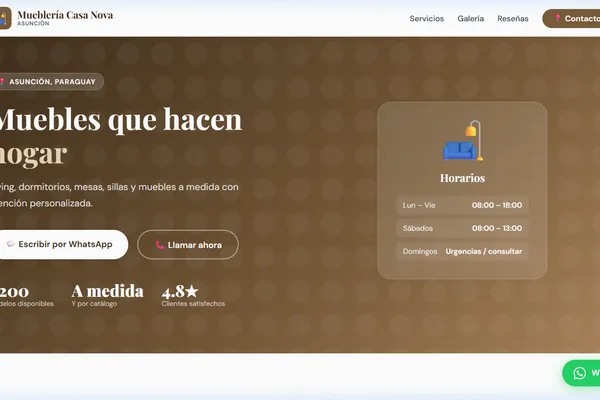 Vista previa del sitio web para Mueblería - Mueblería Casa Nova