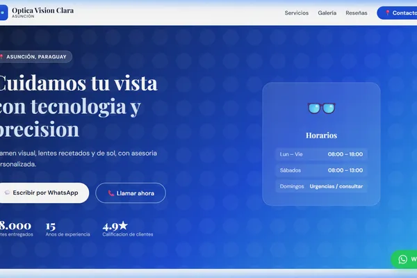 Vista previa del sitio web para Optica - Optica Vision Clara