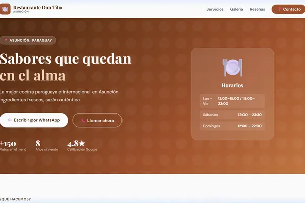 Vista previa del sitio web para Restaurante - Restaurante Don Tito